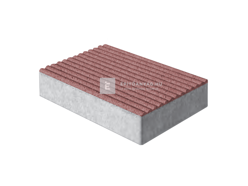 Abeton Borostyán Térkő nagytégla, vakvezető bordázattal vörös 30x20 cm 6 cm