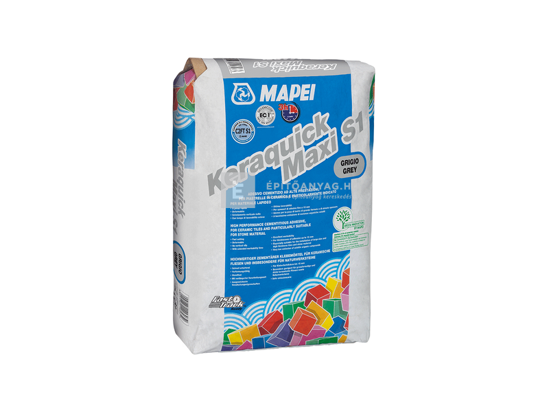 Mapei Keraquick Maxi S1 gyorskötő kerámiaburkolat-ragasztó C2FT S1 szürke 25 kg