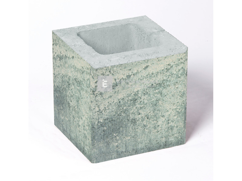 Leier Modern Kerítéskő félkő satírozott natúr füstantracit 20x20x20 cm