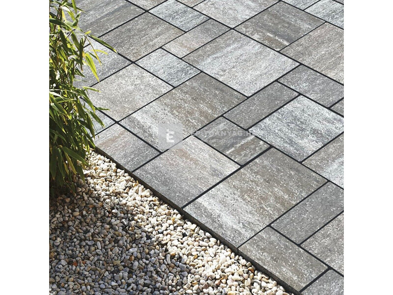 Semmelrock Citytop+ Kombi térkő Einstein fuga, grafit-terra 6 cm