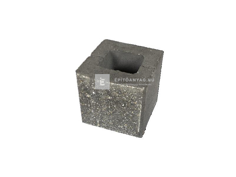 újHÁZ Modern kerítéskő félkő finomszórt, carbon 20x20x20 cm