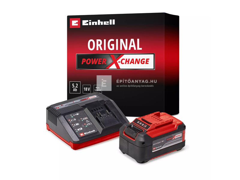 Einhell 5,2 Ah 18V Power X-Change & 4A Fastcharger Starter-Kit akku+töltő