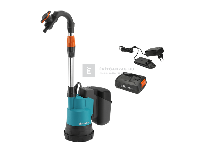 Gardena akkumulátoros hordóürítő szivattyú 2000/2 18V P4A akkumulátorral