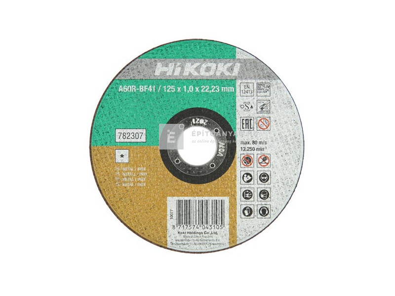 Hikoki vágótárcsa inox 125x1,0 mm 10 db/csomag