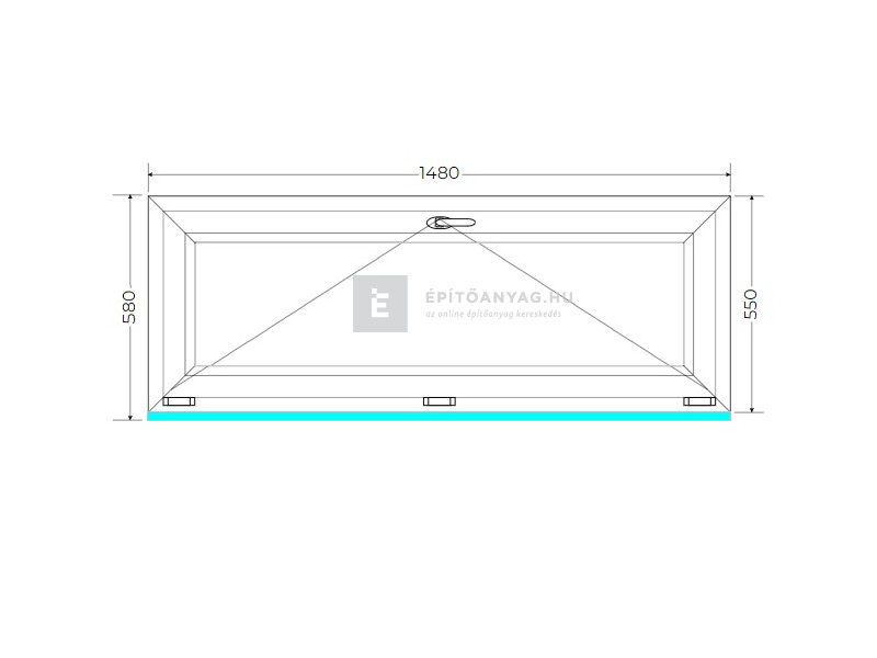 Königablak Veka 70 AD 2r üv B 150x60 cm fehér ablak