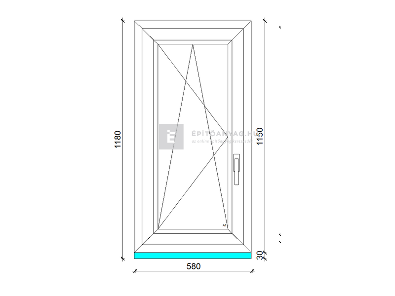 Königablak Veka 70 AD 2r üv BNY 60x120 cm bal fehér ablak