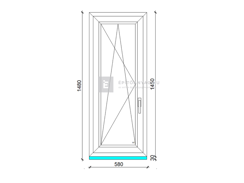 Königablak Veka 70 AD 2r üv BNY 60x150 cm bal fehér ablak