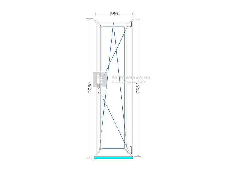 Königablak Veka 70 AD 2r üv BNY 60x210 cm jobb fehér ablak