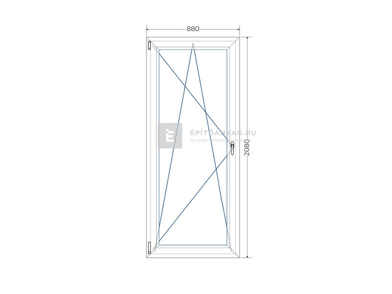 Königablak Veka 70 AD 2r üv BNY 90x210 cm bal fehér erkélyajtó