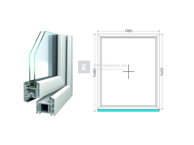 Königablak Veka 70 AD 2r üv FIX 120x150 cm fehér ablak