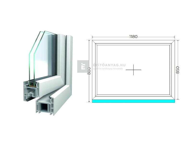 Königablak Veka 70 AD 2r üv FIX 120x90 cm fehér ablak