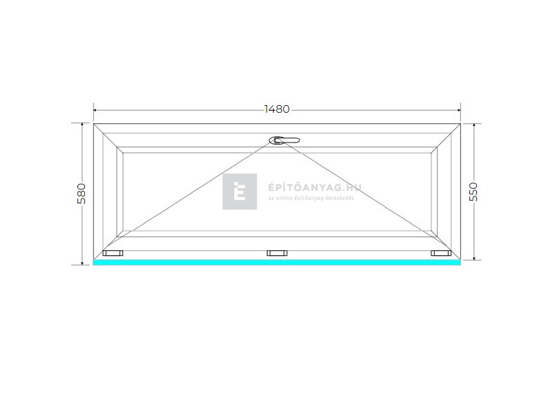 Königablak Veka 70 AD 3r üv B 150x60 cm fehér ablak