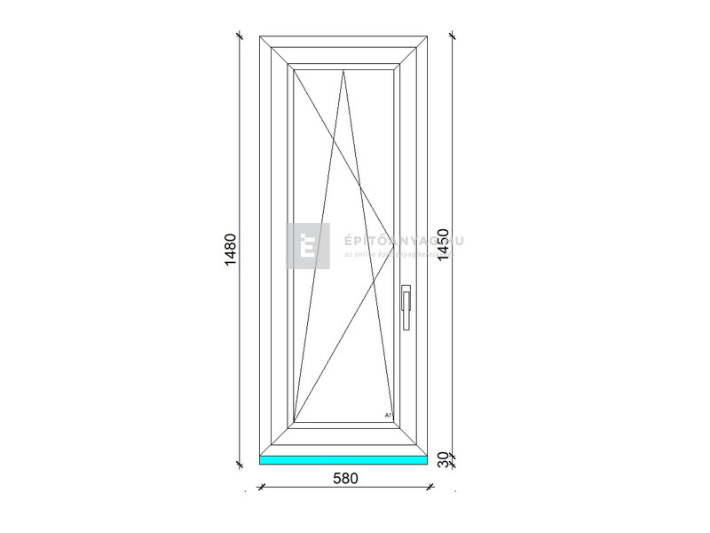 Königablak Veka 70 AD 3r üv BNY 60x150 cm bal fehér ablak