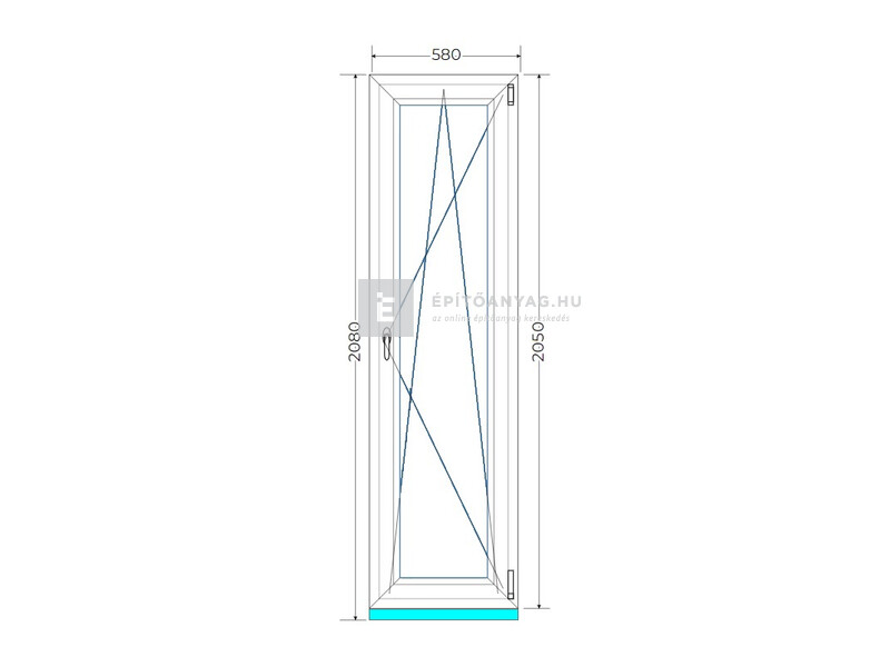 Königablak Veka 70 AD 3r üv BNY 60x210 cm jobb fehér ablak