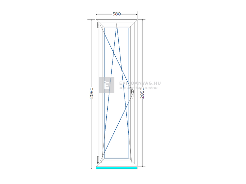 Königablak Veka 70 AD 3r üv BNY 60x210 cm bal fehér ablak