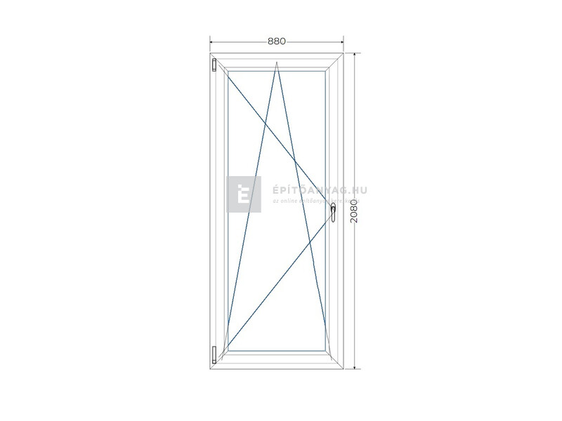 Königablak Veka 70 AD 3r üv BNY 90x210 cm bal fehér erkélyajtó