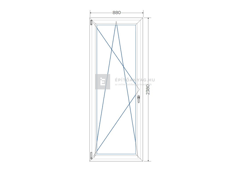 Königablak Veka 70 AD 3r üv BNY 90x240 cm bal fehér erkélyajtó