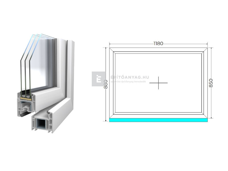 Königablak Veka 70 AD 3r üv FIX 120x90 cm fehér ablak