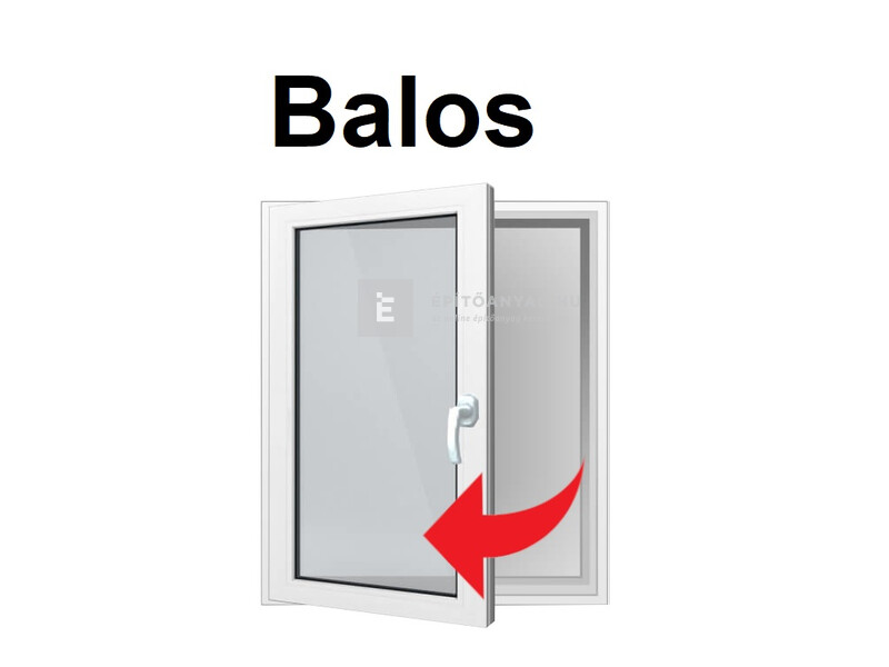 Königablak Veka 70 AD 2r üv NY-BNY 150x120 cm bal fehér kétszárnyú váltószárnyas ablak