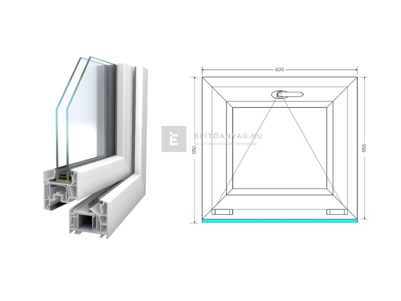 Königablak Veka 76 MD 2r üv FIX 120x150 cm fehér ablak