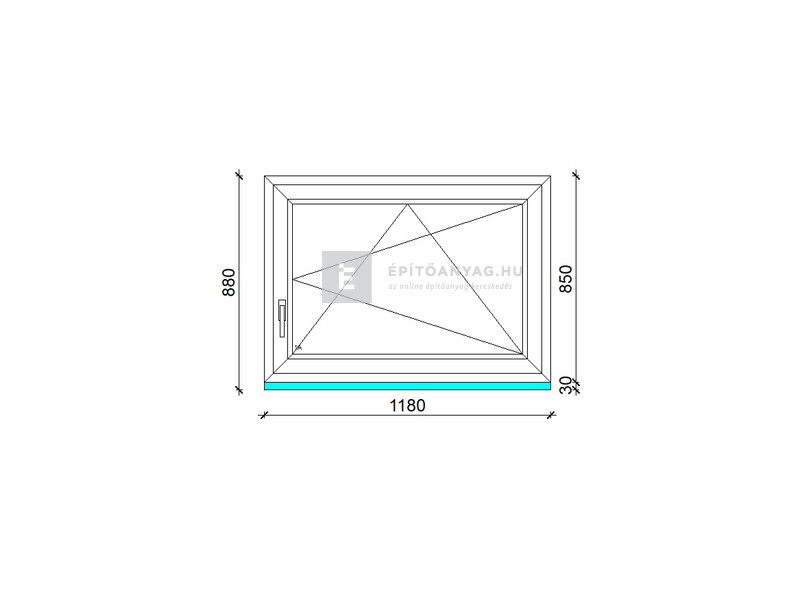 Königablak Veka 76 MD 2r üv BNY 120x90 cm jobb fehér ablak