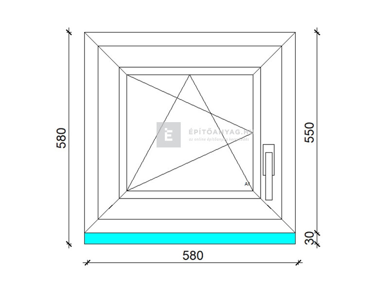 Königablak Veka 76 MD 2r üv BNY 60x60 cm bal fehér ablak