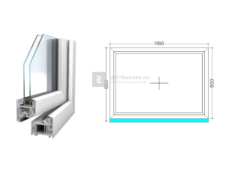 Königablak Veka 76 MD 2r üv FIX 120x90 cm fehér ablak