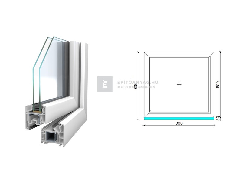 Königablak Veka 76 MD 2r üv FIX 90x90 cm fehér ablak