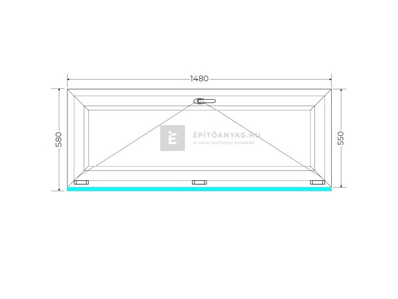 Königablak Veka 76 MD 3r üv B 150x60 cm fehér ablak