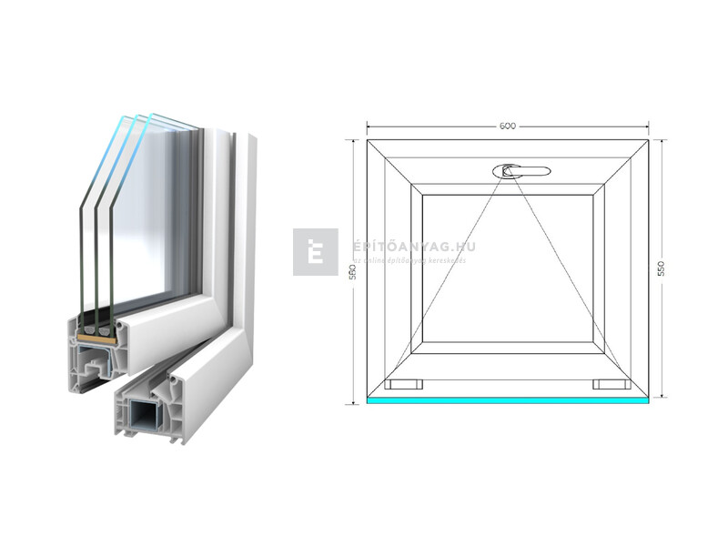 Königablak Veka 76 MD 3r üv FIX 120x150 cm fehér ablak