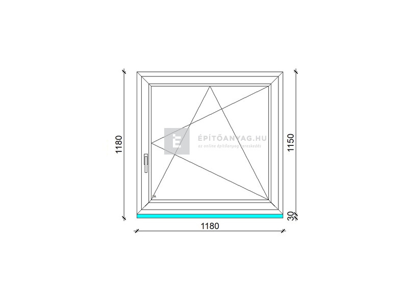 Königablak Veka 76 MD 3r üv BNY 120x120 cm jobb fehér ablak