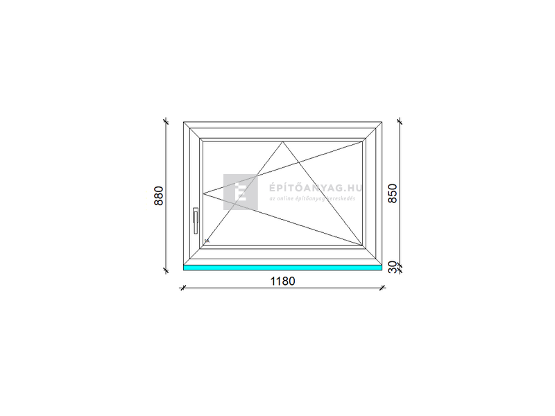 Königablak Veka 76 MD 3r üv BNY 120x90 cm jobb fehér ablak