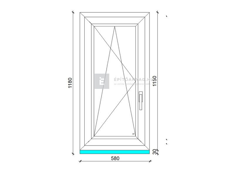 Königablak Veka 76 MD 3r üv BNY 60x120 cm bal fehér ablak