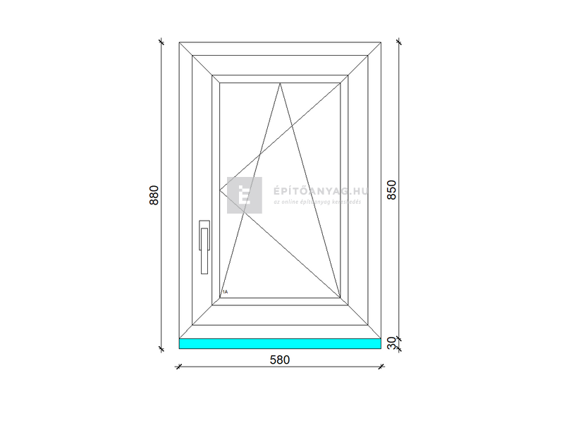 Königablak Veka 76 MD 3r üv BNY 60x90 cm jobb fehér ablak