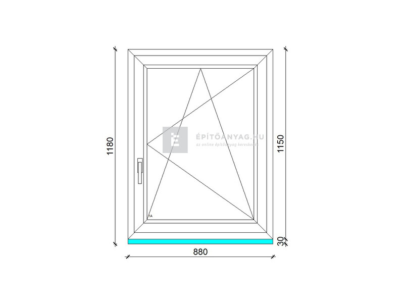 Königablak Veka 76 MD 3r üv BNY 90x120 cm jobb fehér ablak