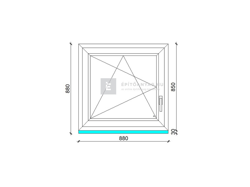 Königablak Veka 76 MD 3r üv BNY 90x90 cm bal fehér ablak