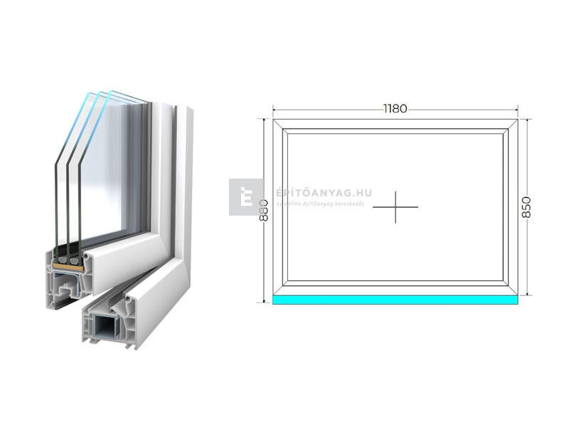 Königablak Veka 76 MD 3r üv FIX 120x90 cm fehér ablak