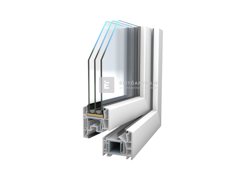 Königablak Veka 76 MD 3r üv BNY-BNY 120x150 cm fehér kétszárnyú tokosztott ablak