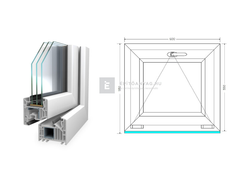 Königablak Veka 82 MD 3r üv FIX 120x150 cm fehér ablak