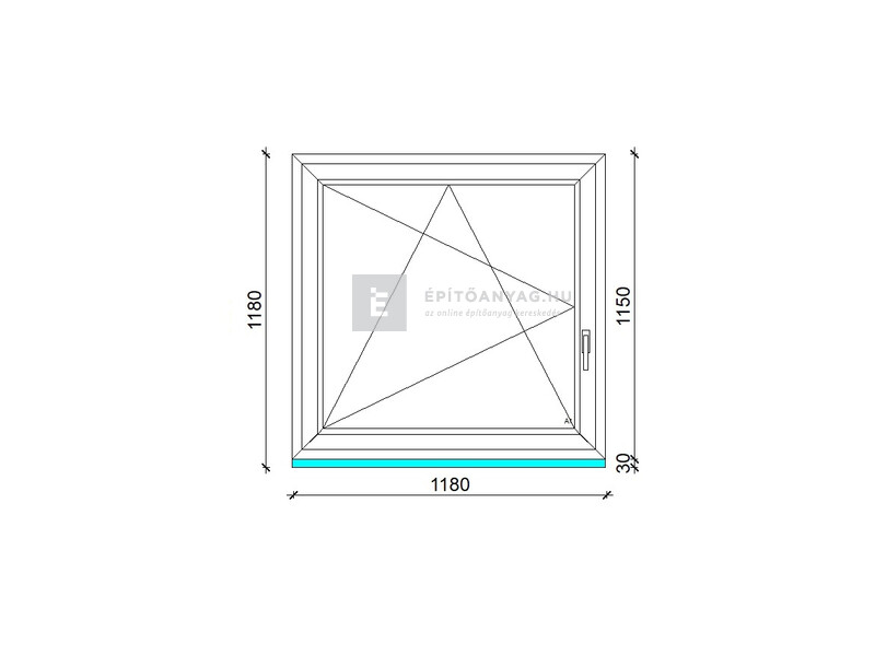 Königablak Veka 82 MD 3r üv BNY 120x120 cm bal fehér ablak