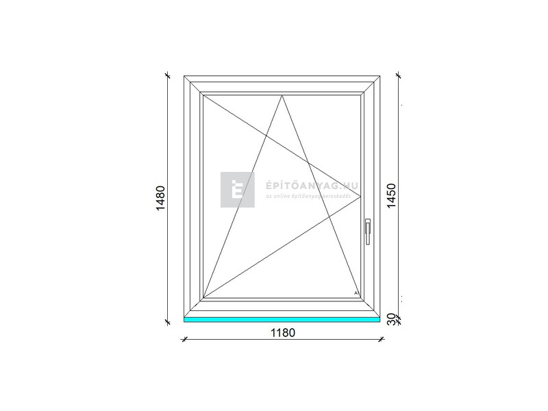 Königablak Veka 82 MD 3r üv BNY 120x150 cm bal fehér ablak