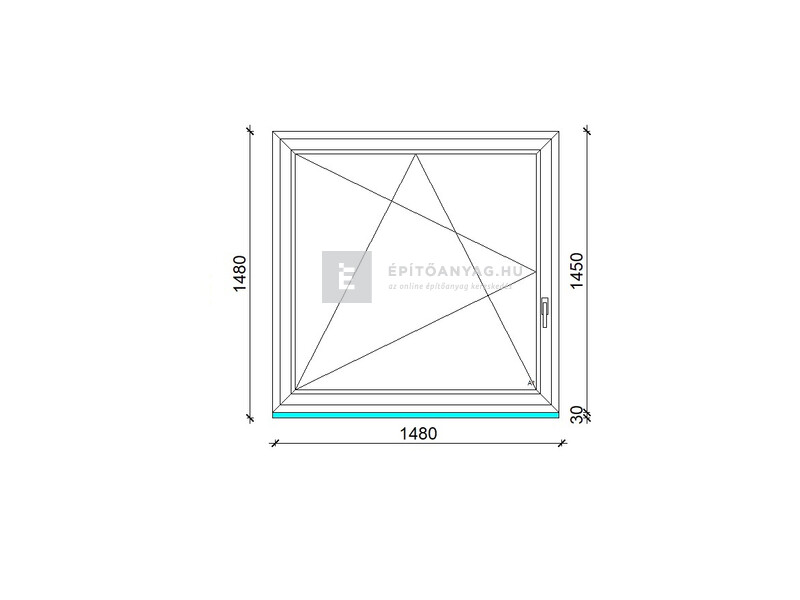 Königablak Veka 82 MD 3r üv BNY 150x150 cm bal fehér ablak