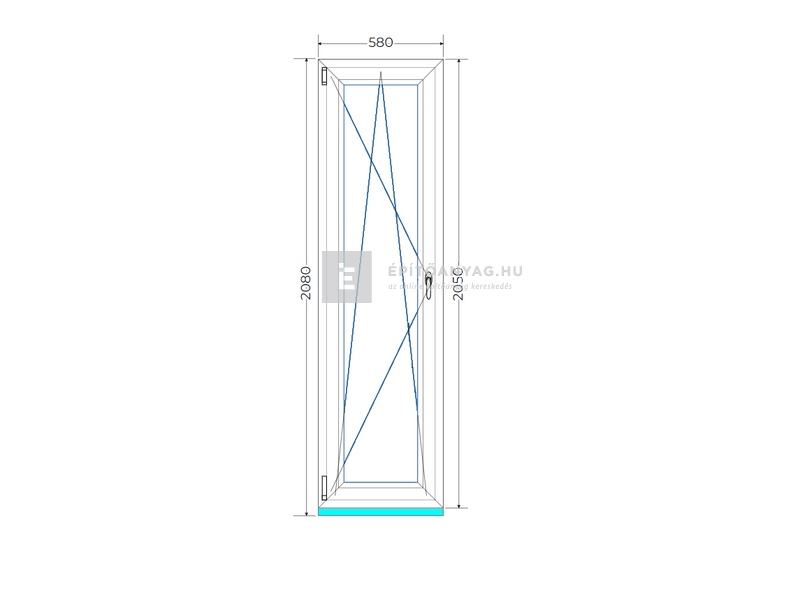 Königablak Veka 82 MD 3r üv BNY 60x210 cm bal fehér ablak