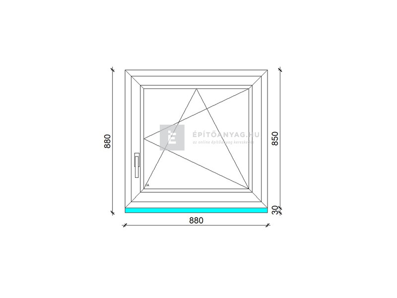 Königablak Veka 82 MD 3r üv BNY 90x90 cm jobb fehér ablak