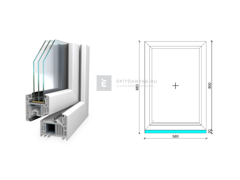 Königablak Veka 82 MD 3r üv FIX 60x90 cm fehér ablak
