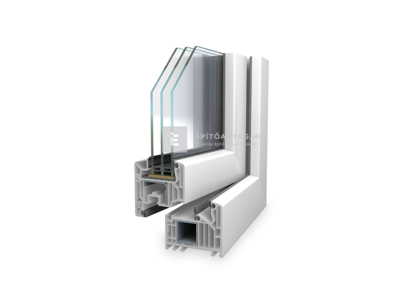 Königablak Veka 82 MD 3r üv BNY-BNY 120x120 cm fehér kétszárnyú tokosztott ablak