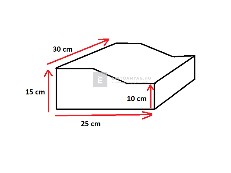 KK Kavics K szegélykő kopóréteg nélkül szürke 25x30x10/15 cm