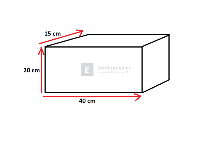 KK Kavics süllyesztett szegély szürke 40x15x20 cm