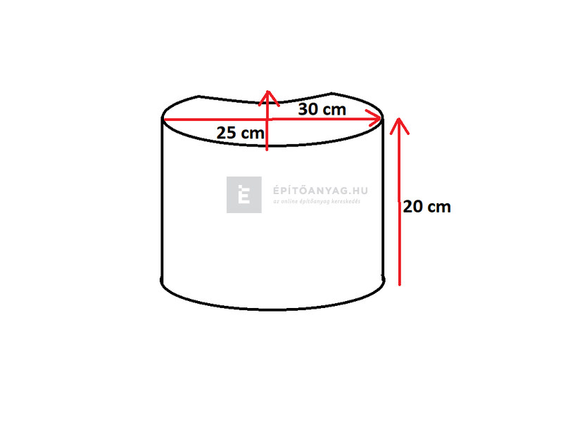 Viastein Lunetto rézsükő szürke 30x25x20 cm