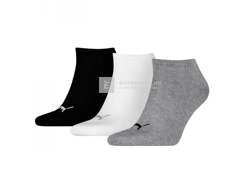 Magic Tools Puma sneaker zokni 3 pár/csomag 35-38 fehér/szürke/fekete